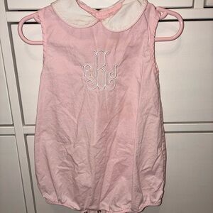 Pink Peter Pan Collar “EBJ” monogrammed bubble